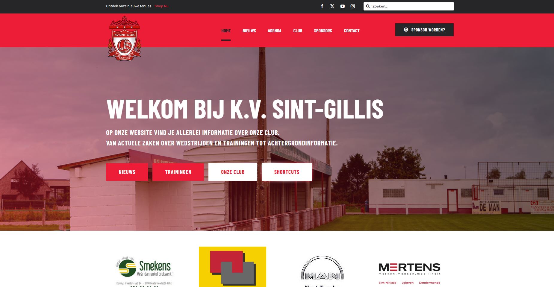 Homepagina website K.V. Sint-Gillis